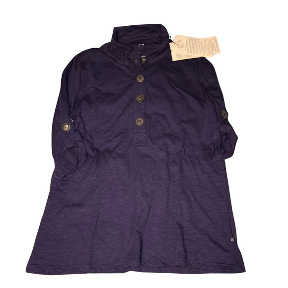 Neon Buddha Purple Tunic with Stand-Up Collar, Button Detail and Pockets… - Picture 1 of 6